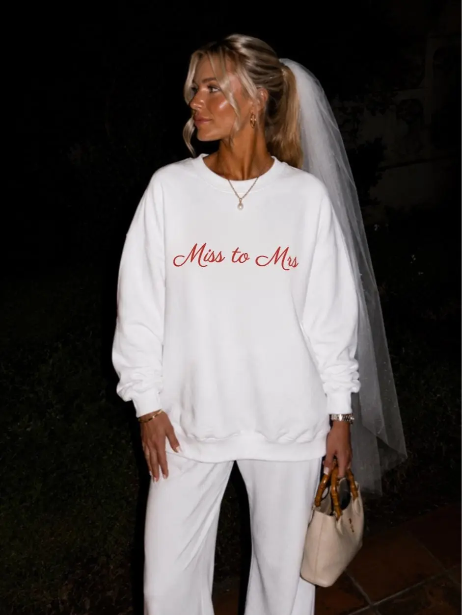 Miss to Mrs Pullover, Wedding Sweatshirt, Bride Outfit