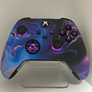 Pink & Blue Matte Soft Shell- RGB LED - Custom Wireless Controller for Xbox or PC controllers