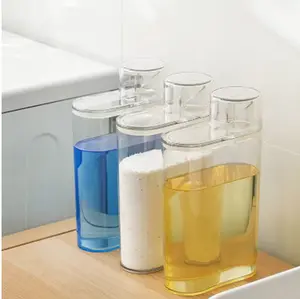 Leakproof Laundry Detergent Soap Dispenser Plastic Clear Washing Powder Fabric Softener Storage Container Sealed Cereals Jar Kitchen