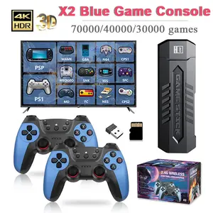 X2 Blue Retro Gaming Stick with 256GB, 70000+ Games for PS1/N64/GBA| Portable Handheld Console for TV & PC| Perfect Christmas Gift