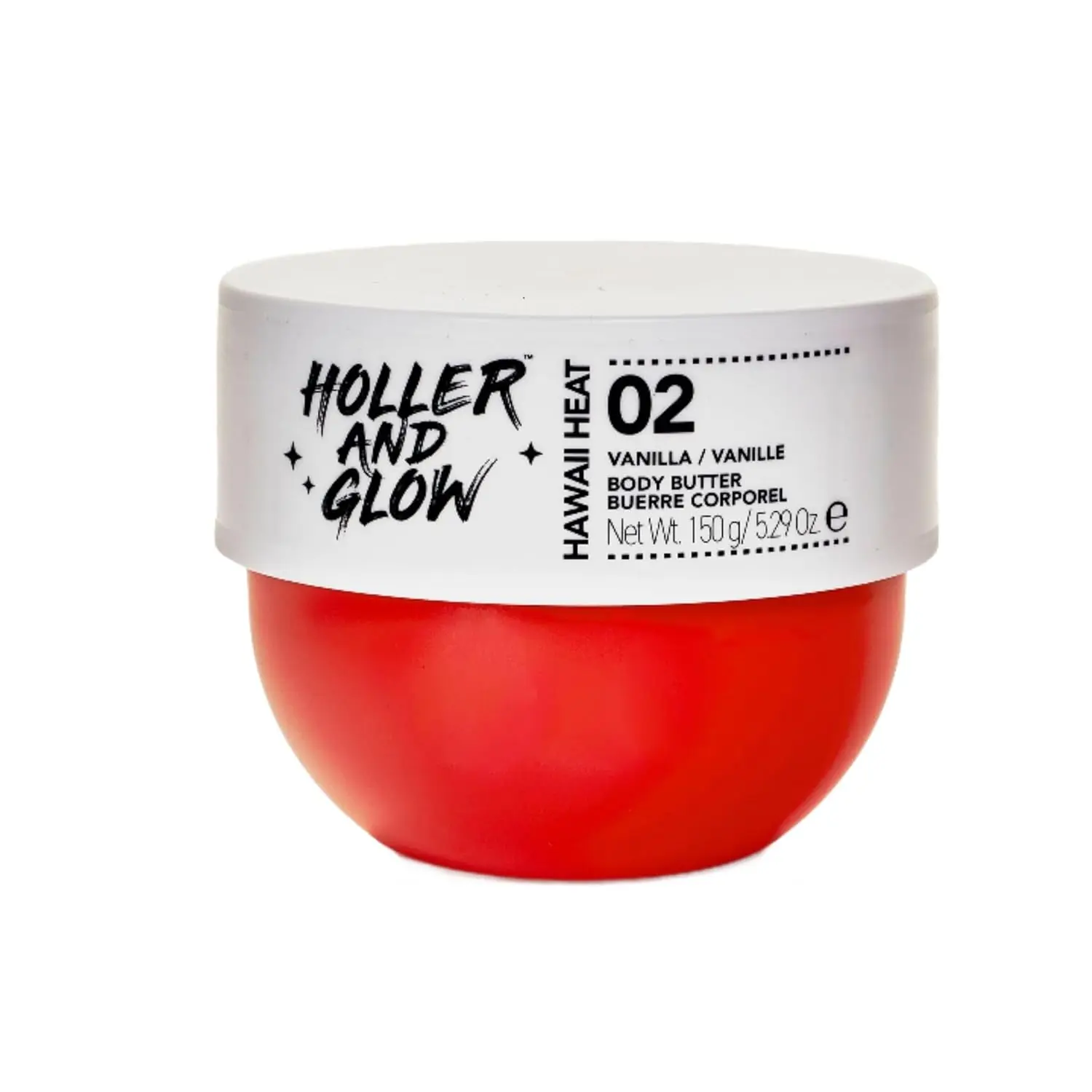 Holler and Glow Hawaii Heat Vanilla Body Butter 02 - 5.29 Oz Moisturizing & Nourishing Shea Butter with Peony & Amber Scent for Extremely Dry Skin