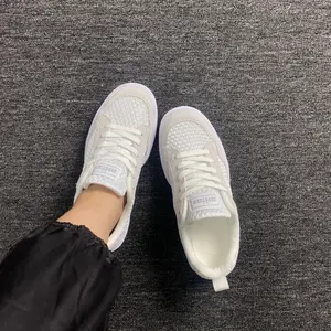 Large-size off-white breathable sneakers with wide toe, soft sole, and low-top design, unisex, suitable for daily casual wear