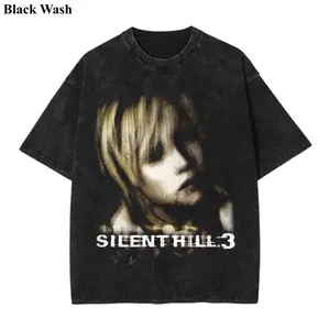 Silent Hill 3 Vintage Wash Tee, Silent Hill T-shirt, Retro Y2K Horror Game T-Shirt, Game Graphic Tees, Unisex Shirt, Game Gift For Fan, Menswear Womenswear Crew Neck Oversize Fit Heavy Cotton