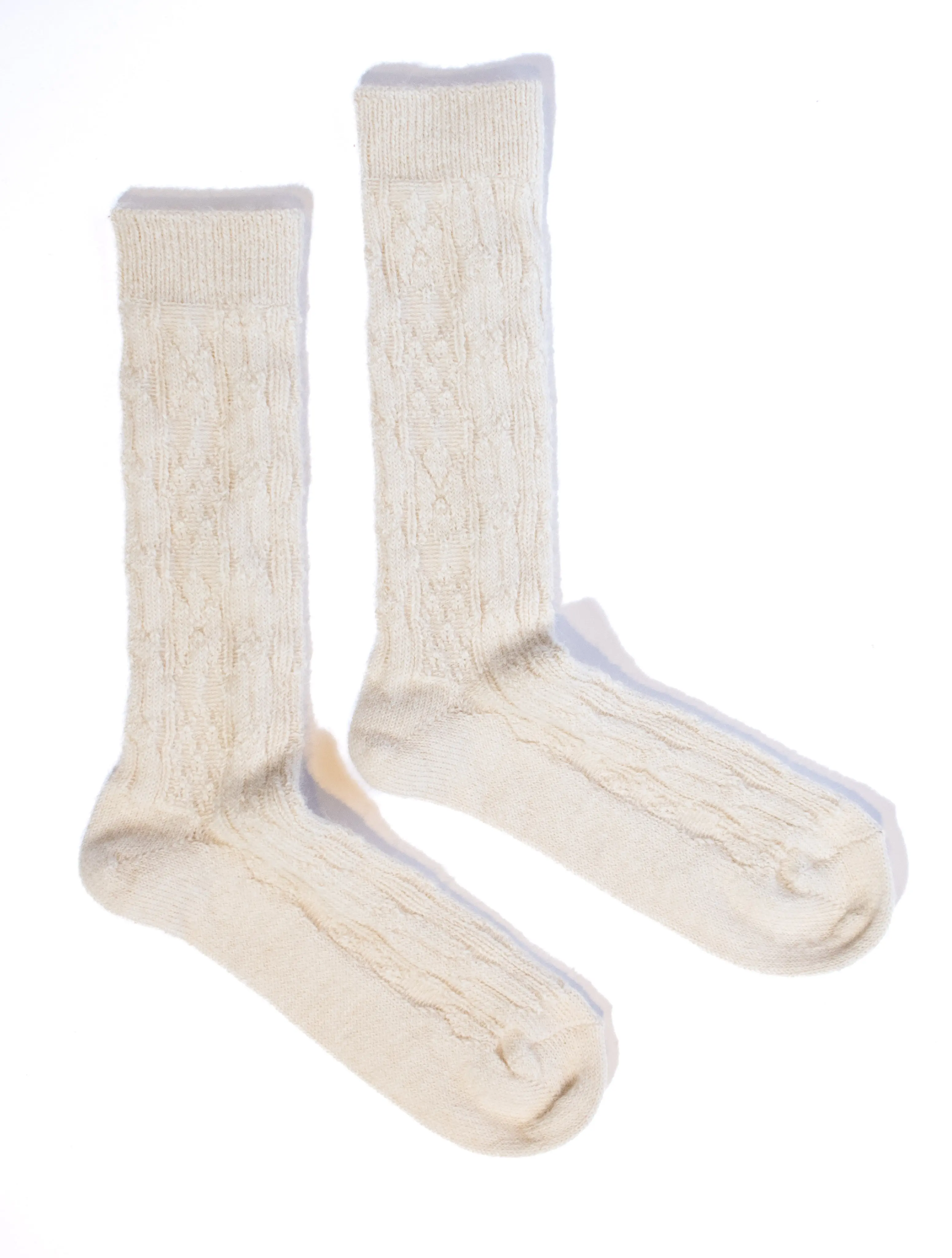 Women's Trouser Socks • Alpaca Cable Pattern