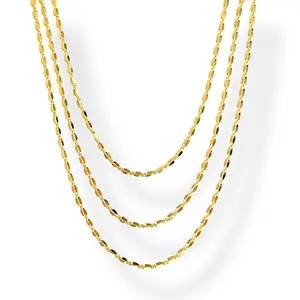 3mm Lip Chain 18k Gold Filled Necklace