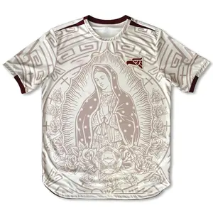 2026 Mexico Guadalupe White/Pink/Mint Color Soccer Jersey, Unisex Soccer Jersey For Couple Matching, Vintage Streetwear Soccer Jersey, Perfect Gifts, Sports Top, Gym Athletic Clothes