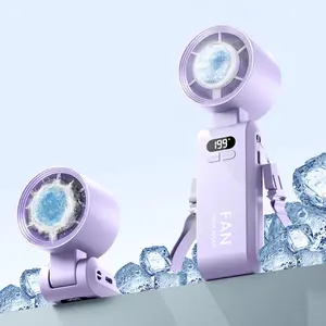 [Father’s day gift] 5500mAh Portable Handheld Turbo Fan, Semiconductor refrigeration Air Turbo Tech Cooling Fan, 199 Gear Wind Rechargeable Handheld Fan, Wearable Cooling Fans, Portable Mini Fan, Personal Fan, Multifunctional Fan for Outdoor Activities,