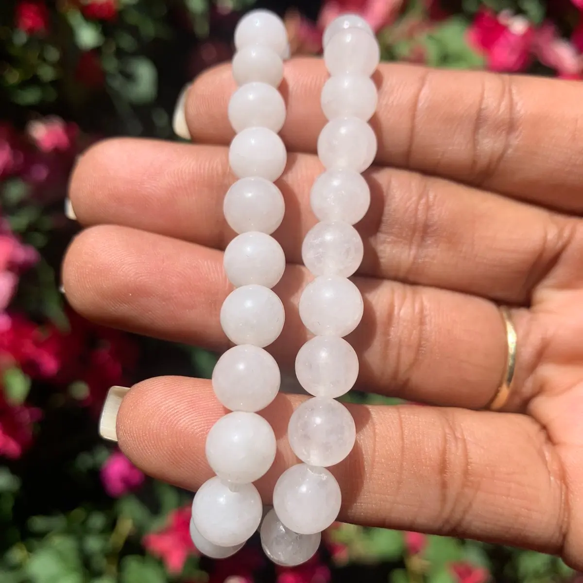 Snow Quartz Round Bracelets 8mm
