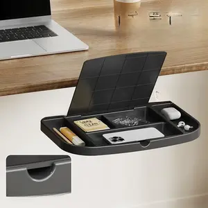 Wall-mounted Mouse Storage Rack, Office Desk Organizer with Drawer, Rotating Tray for Mouse Storage, Desktop Organizer for Compact Workspaces.