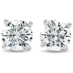 3/4 Ct Diamond Screw Back Studs 14k White Gold Lab Grown Eco Friendly