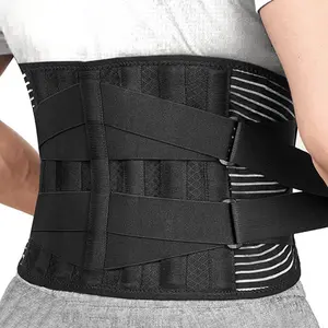 6 Stays Lumbar Lower Back Brace, Breathable Waist Support Belt Adjustable Compression Waist Girdle for Men Women Work Back Pain Relief