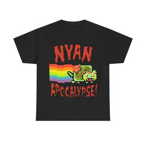 Nyan Cat Apocalypse Unisex Crew Neck T-Shirt for Men and Women2ZX