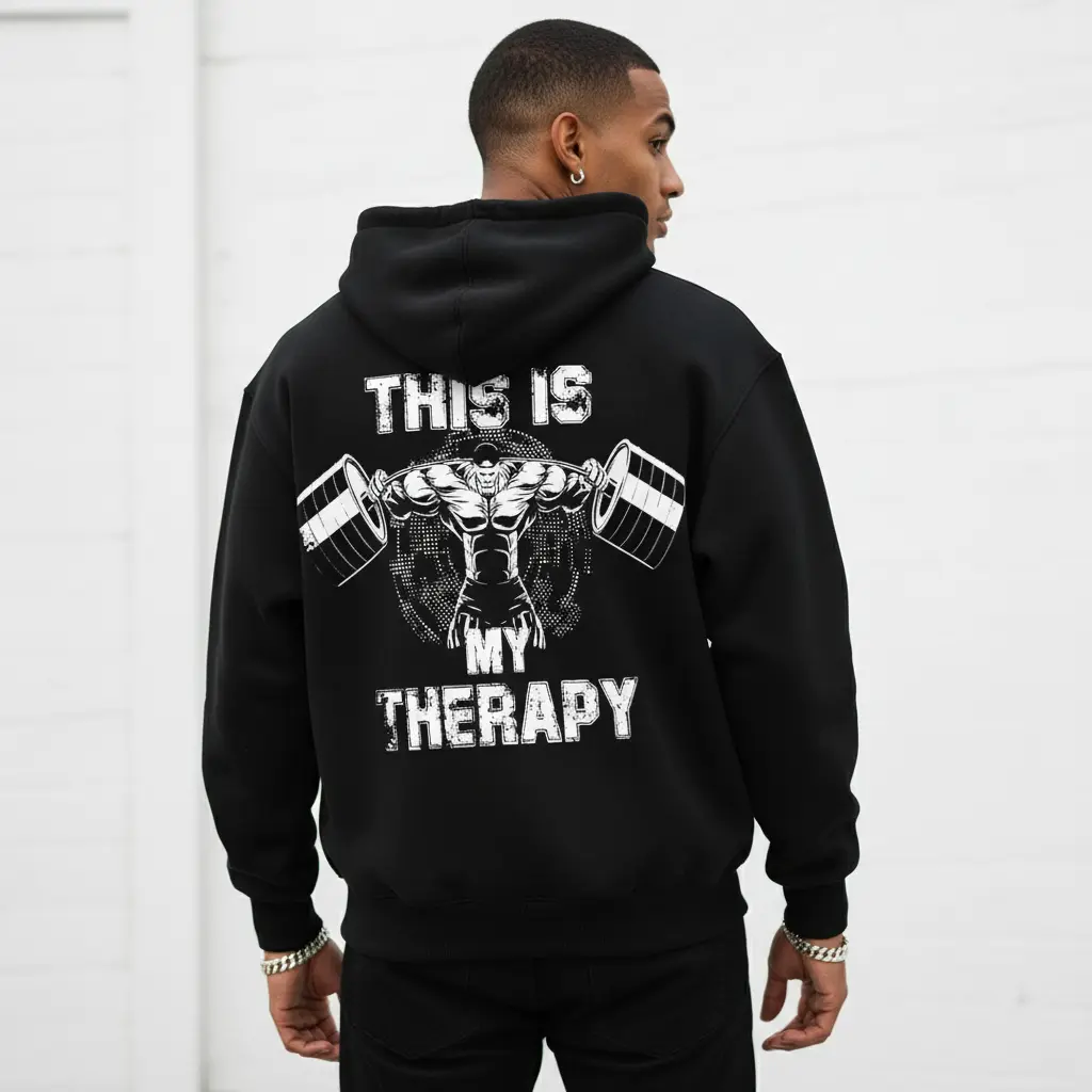 Men's athletic and motivational Graphic - Cotton Blend Black Long Sleeve Pullover Regular Fit | Soft & Breathable Fabric, Durable Print, Everyday Comfort, Machine Washable, casual fitness gym or workout environment