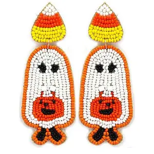 Ghost Seed Bead Earring