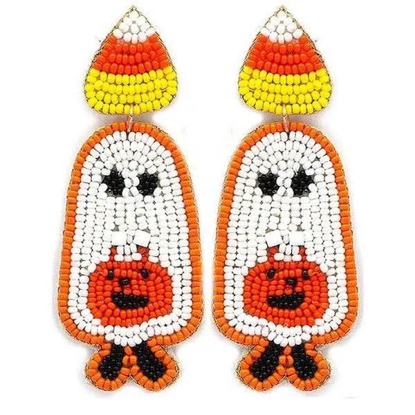 Ghost Seed Bead Earring