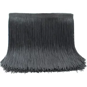 10 Yards of 8" Black Fringe Trim Tassel Sewing Trim for Clothes Accessories Latin Wedding Dress DIY Lamp Shade Decoration