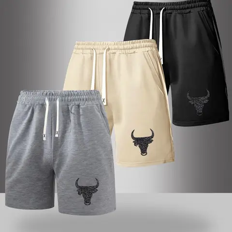Men's Graphic Print Drawstring Waist Logo Impact Bodega Shorts, Casual Comfy Breathable Baggy Shorts for Summer, Breathable Printed Shorts, Men's Bottoms for Daily Wear, Casual Fashionable Shorts, Trendy Short