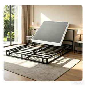 Serwall  5&7 Inch Box Spring for Queen Bed Quick Assembly Metal Mattress Foundation with Fabric Cover Strong Steel Frame Heavy Duty Low Profile Bed Frame Base Cama Queen Size