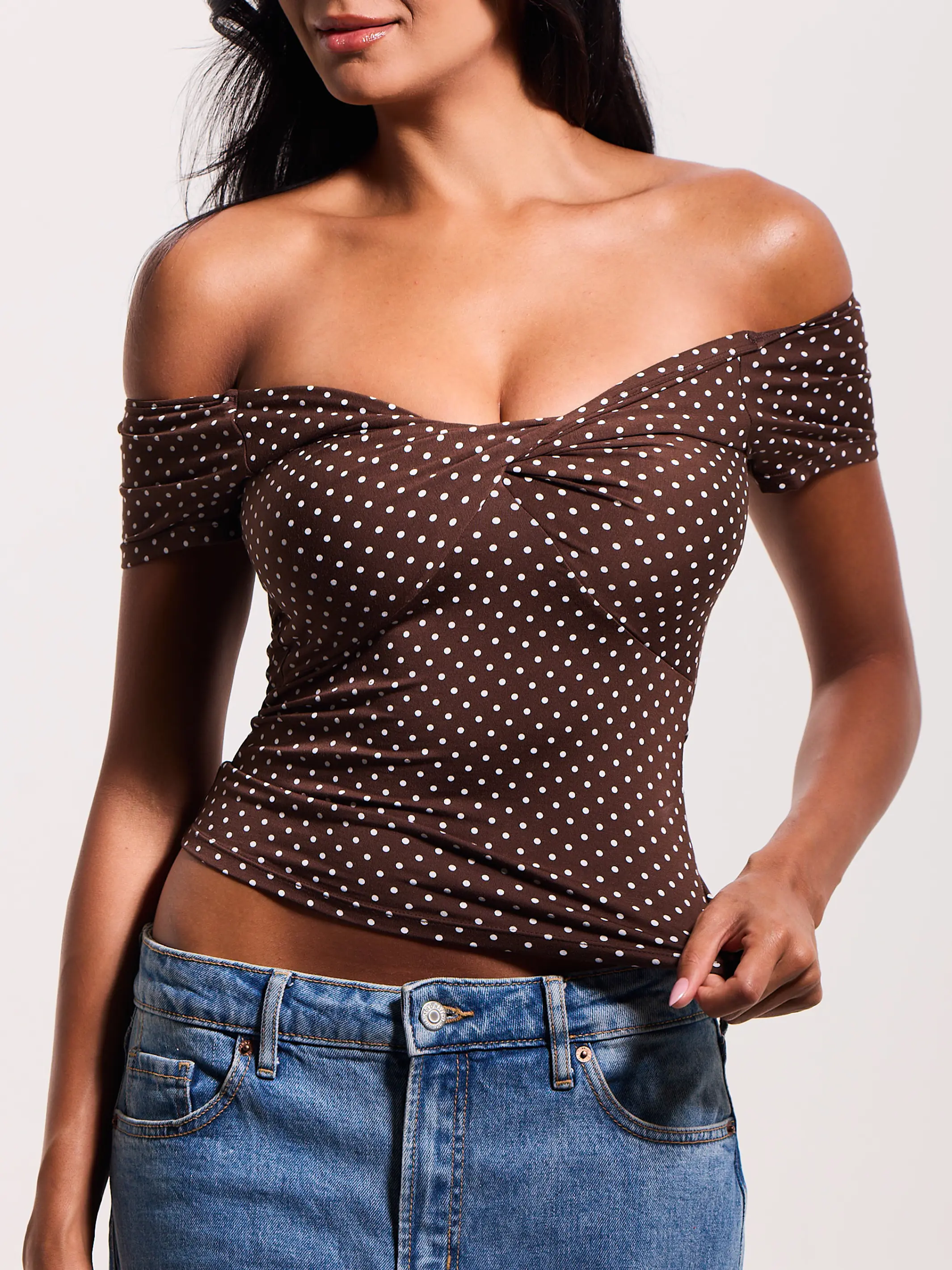 Twist Off The Shoulder Short Sleeve