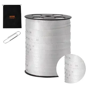 VEVOR Polyester Pull Tape,  3/4" x 265' Mule Tape Flat Rope, 2500 lbf Tensile Capacity, Printed Webbing Cable Pulling Tape for Packaging, Gardening, Commercial Electrical, Conduit Work, White