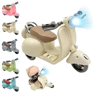 Interactive Scooter Motorcycle Toy Car with Lights and Music, 360 Degree Rotating Accessories, Perfect for Doll Collection