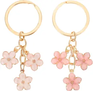 2pcs Flower Keychain, Cute Key Chains, Key Chain Charm, Keychain Accessories for Women Gifts Purse Bag Accessories