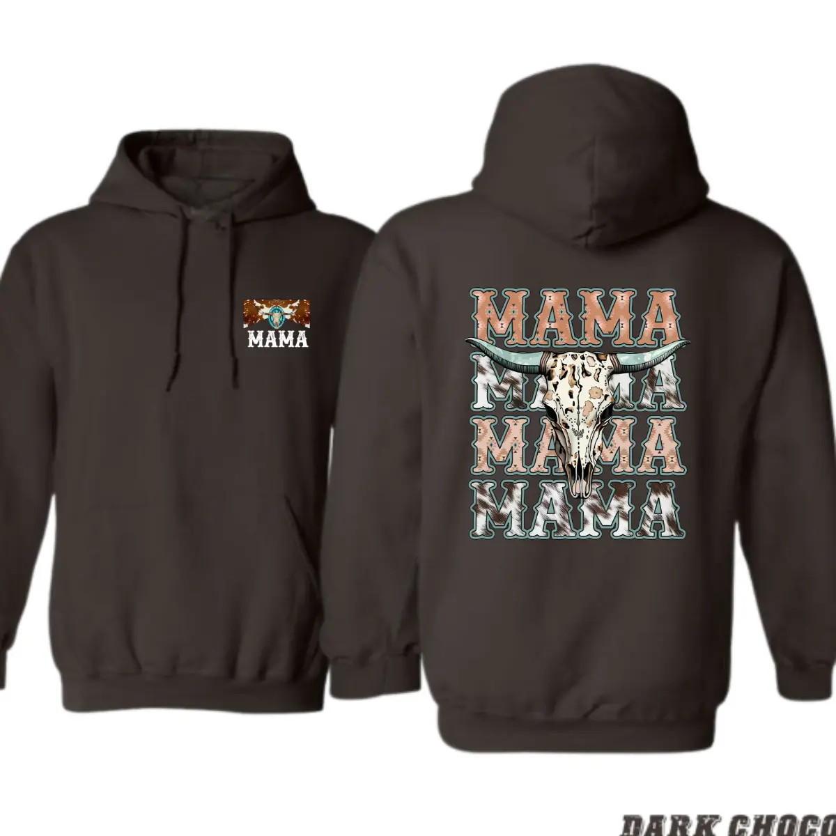 Western Mama Hoodie – Rustic Cow Skull and Vintage Typography Design, Country Lifestyle Pullover for Cowgirls, Farm Wife, Ranch Lovers, Warm Unisex Hoodie, Casual Outdoor Wear