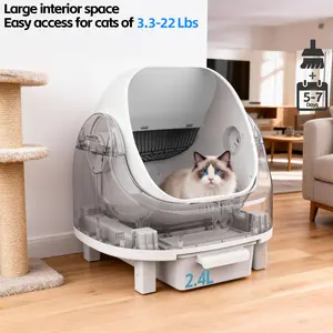ZVRpet Self-Cleaning Smart Litter Box, suitable for medium-sized cats and kittens, features a safe anti-pinch design, ultra-quiet operation, easy assembly in 5 minutes, and is available in gray, black, and white. SummerVibes petlovers