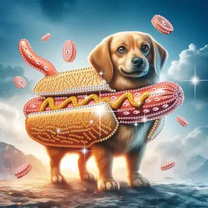 Diamond Halloween Painting Kits for Adults, DIY Hot Dog Designs Diamond Art Special Shape Diamond Partial Mosaic Craft Kits, Home Wall Painting Decor Art Gift（11.8*11.8in）