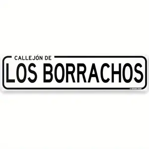 VividVisionsl Callejon De Los Borrachos Funny Mexican Street Sign - 16x4 CDMX Mexico City Humor Wall Decor for Home Bar, Yard & Outdoor - Waterproof, Fade-Resistant Aluminum with Pre-Drilled Holes