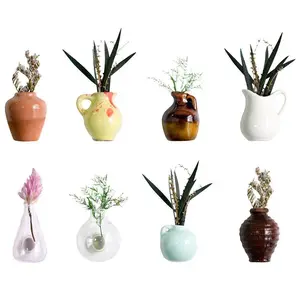 Creative Vase Design Fridge Magnet Gift, 8 Counts/set Mini Ceramic Vase Refrigerator Sticker, DIY Refrigerator Magnet, Suitable for Friends, Decor, Ceramic Vase Magnets, Colorful Home Decoration, Refrigerator Decorating Magnet