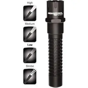 Bayco LED Bulb, Industrial/Tactical Flashlight Black Aluminum Body, CR123 Batteries TAC-560XL