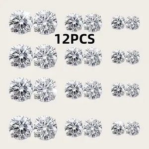 12PCS Earrings Set, Multi-Piercing  Earrings for Men Women, Unisex Stackable Set