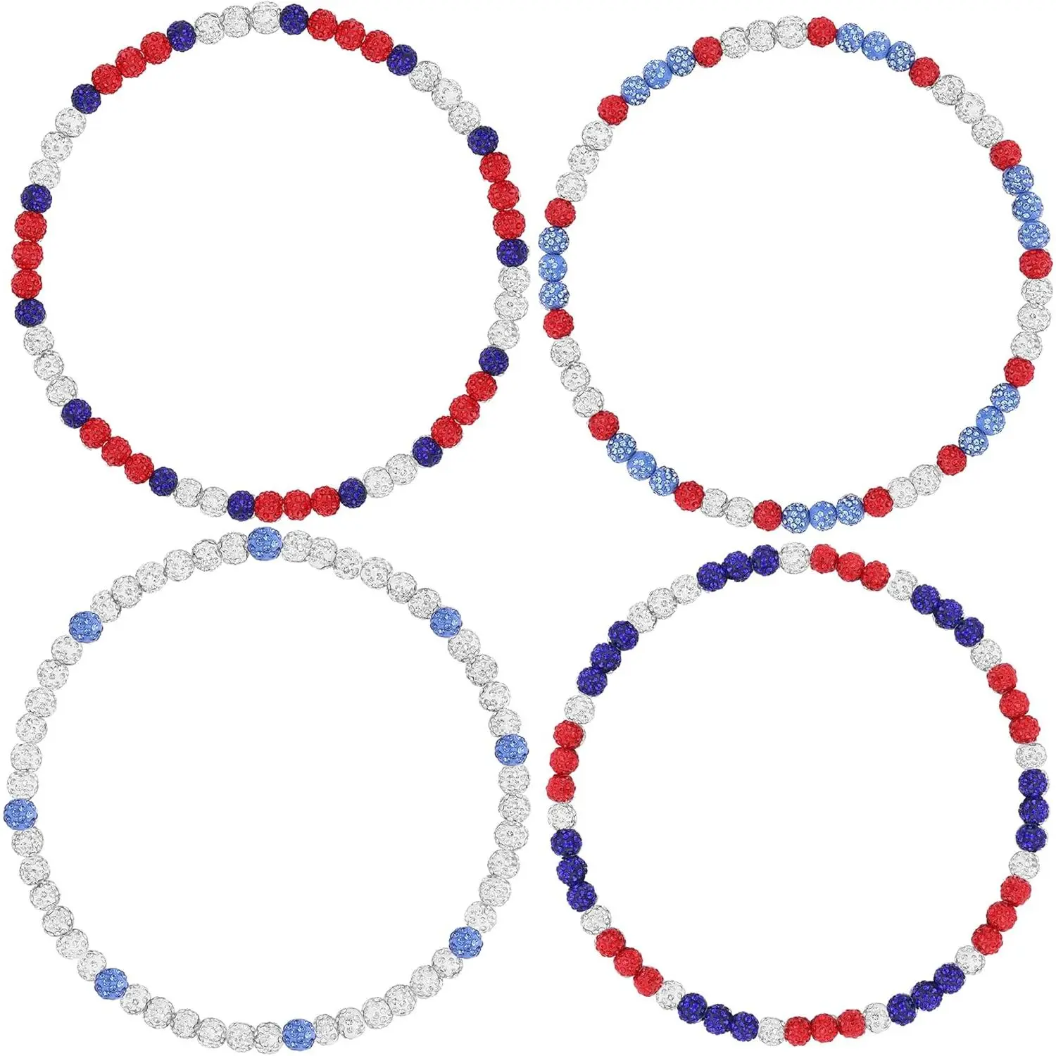 Men’s Sparkling Rhinestone Chain Charm Necklaces - 4 PCS 18in/20in/22in Handcrafted High-Quality Baseball Ice Jewelry, Exquisite Fashion Accessory Gift
