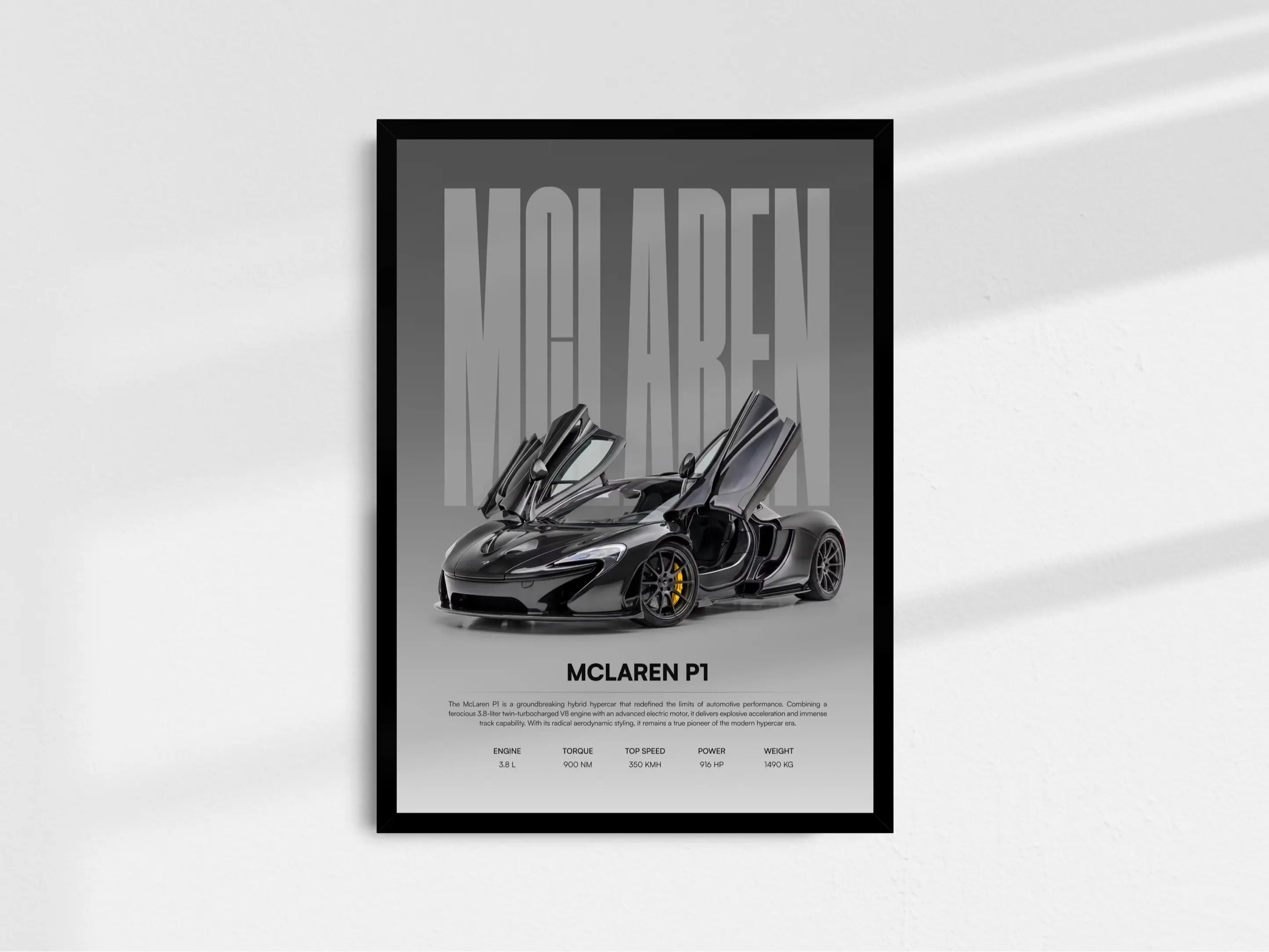 McLaren P1 Poster – Car Wall Art Print, Hypercar Poster