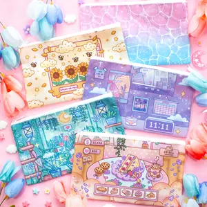 Canvas Zipper Pencil Case with Double-Sided Printing - 8 x 5 inches