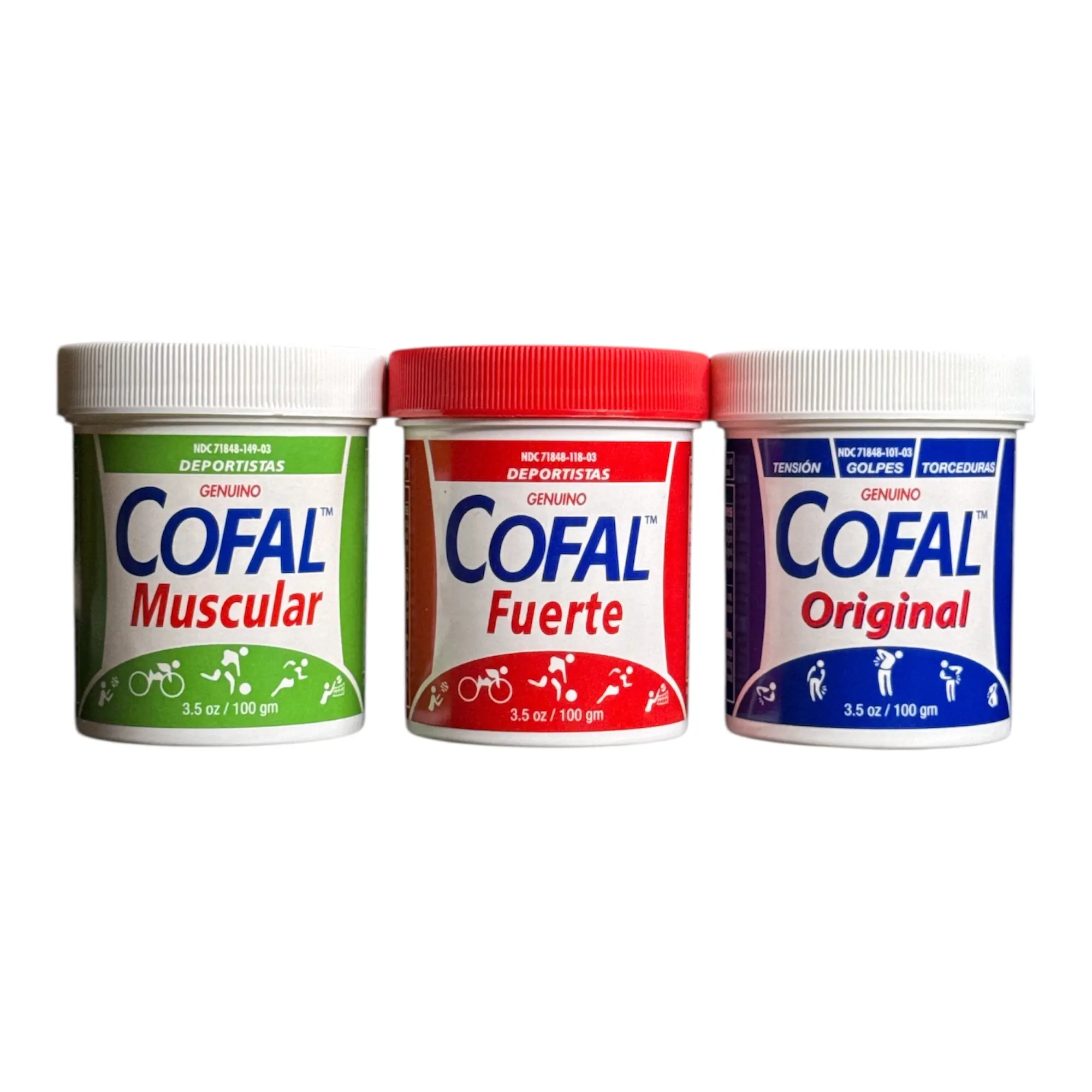 Cofal Muscular Skin Lotion for Deportistas, Fuerte, Original Genuino 3.5 oz each( Combo)- Genuine Moisturizers for Athletes, Targeted Skin Care, 3.5 oz