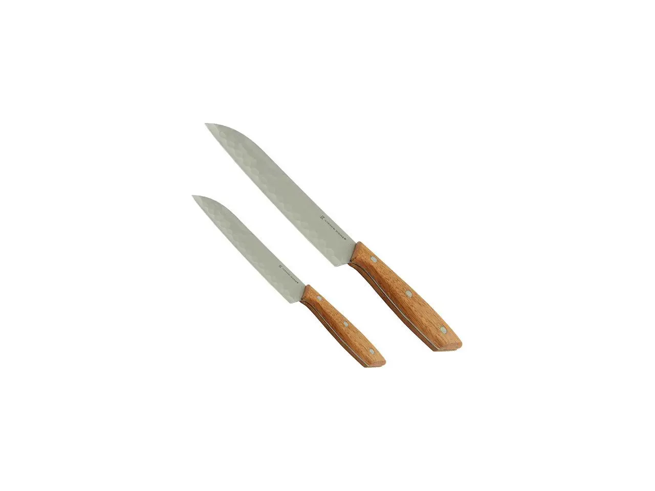 Gibson Home 107194.02 Seward 2-piece Stainless Steel Santoku Cutlery Set with Wooden Handle