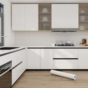 White Contact Paper, Peel-And-Stick Wallpaper,  Fridge Stickers,Textured Matte Solid Color Self-Adhesive Wallpaper, Removable, Suitable for Cabinets, Kitchens, Wardrobes, Walls, Drawers, Tables, Nightstands