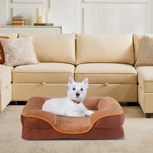 Memory Foam Pet Bed for Small Dogs Cats Washable Removable Cover NonSlip Base Waterproof Liner Comfortable Orthopedic Sleeping Mat