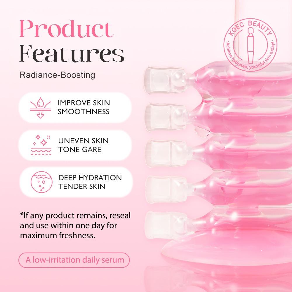 Salmon Dna Pdrn One Day Serum, Pink Peptide SkincareAmpoule for Face, Collagen, Glutathione, Hyaluronic Acid