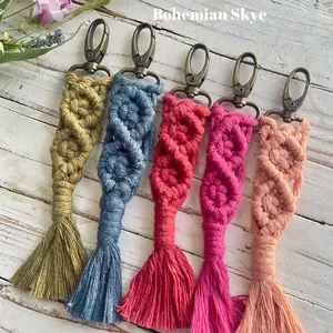 Boho Macrame Keychain Bag Charm - Perfect Gift Idea for Accessories Lovers woman key chain