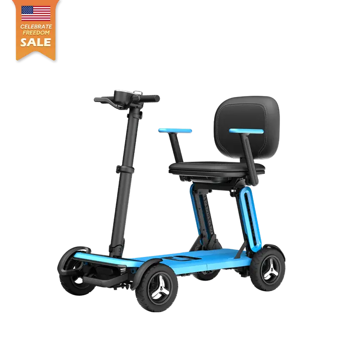 Paiseec L5 Foldable Lightweight Mobility Scooter - 250W Powerful Motor, Compact Size, Easy to Lift, 32 lbs, Max 5 mph, 15 mi Per Charge, Travel-Friendly for Sports & Outdoor Fitness