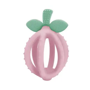 Biter Teething Ball & Training Toothbrush - Pink Lemonade, BPA-Free, Food Grade Silicone, Multiple Textures for Gentle Massage, Easy-to-Hold Design
