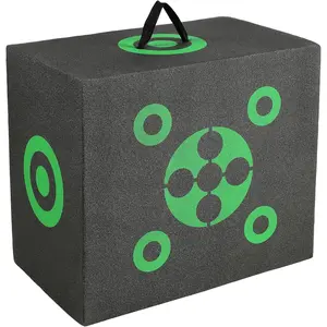 VEVOR Archery Target Block, 16"x18" All-Side Bow Target Block, Outdoor Portable Archery Target with Carry Handle, Easy Arrow Removal, Great Visibility, Lightweight, Easy to Transport, Black