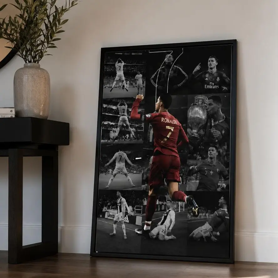Cristiano Ronaldo Career Collage Football Poster | Wall Decor, Bedroom Decor, Cool Stuff For Room, Fall Decor 2026 Soccer Art Print