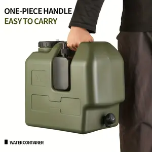 Tactical Water Bucket for Camping, Outdoor Campsite Water Container with Hand Wash Basin, Large Capacity 15L/3.96-20L/5.28 Gallon