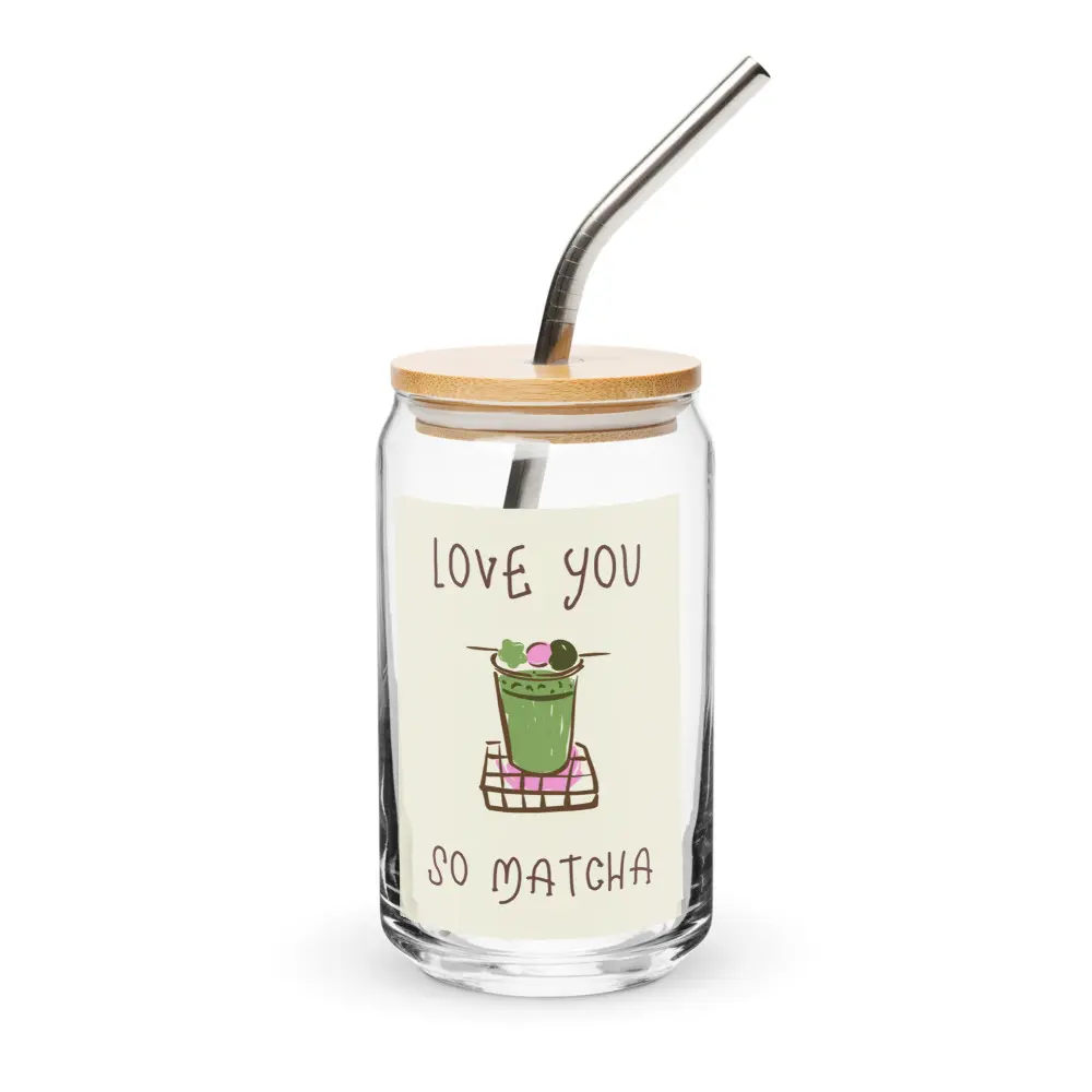 I Love You Matcha Can-Shaped Glass