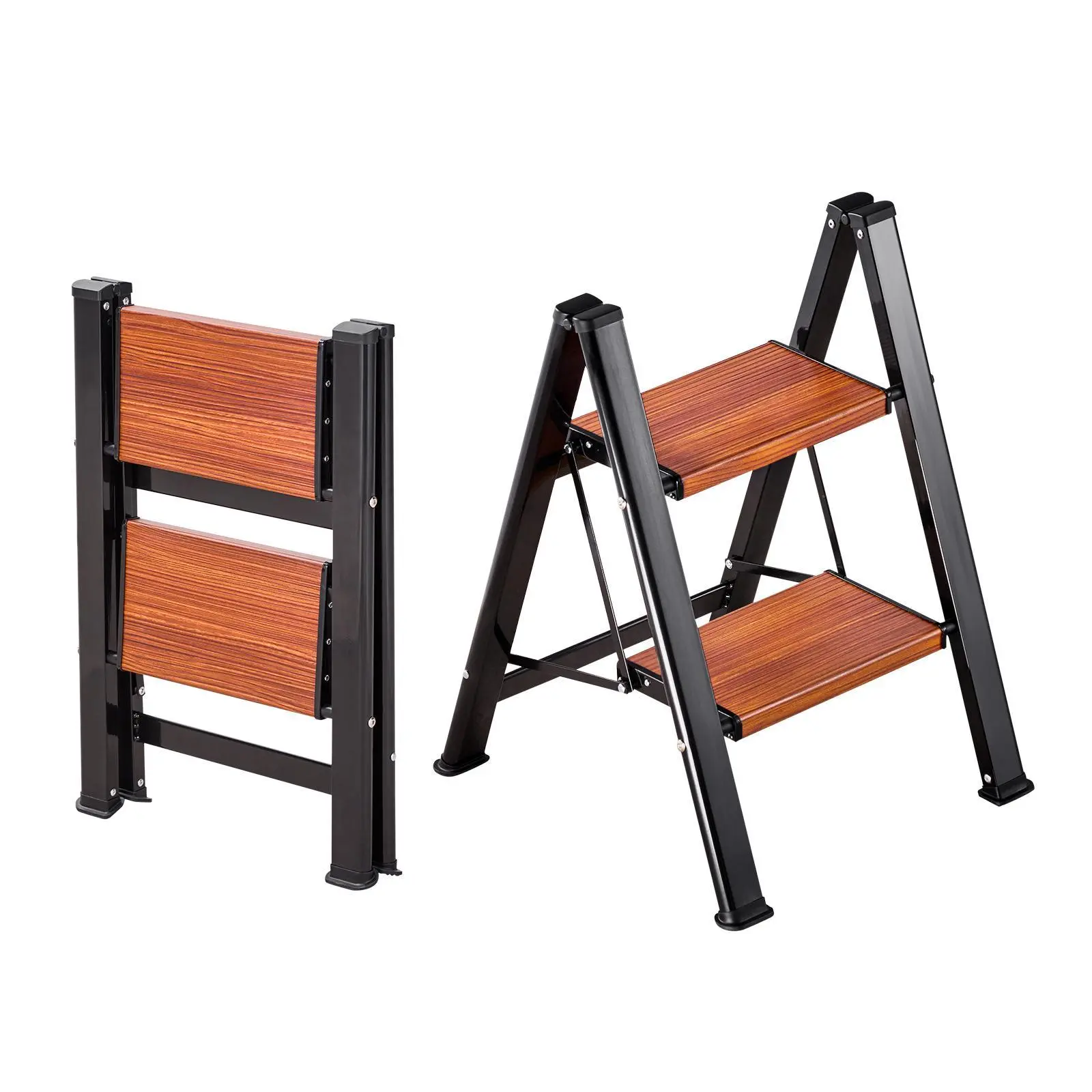 VEVOR 2 Step Ladder, Folding Step Stool with Wide Anti-Slip Pedal and Comfort Handgrip, Lightweight 330 lbs Capacity Portable Aluminum Plant Support, Multi-Use for Adults, Home Repairing, Cleaning#SohoChic