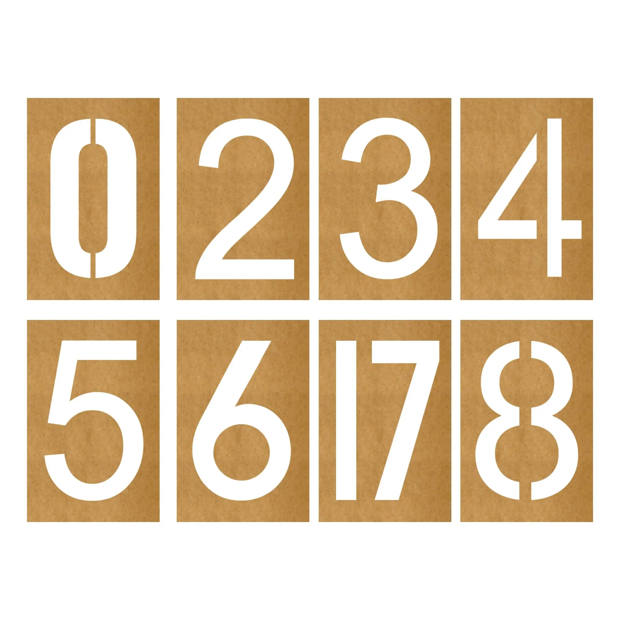 Fox Valley Paint Large Number Stencil Set- 8-Piece 32"x18" Oil Board Stencils for Concrete, Road, Factory Floor & Warehouse Marking